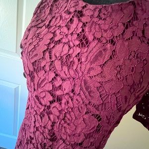 Brass & Roe Maroon Lace Party Dress